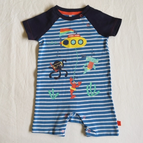 NEW lily & jack nautical striped raglan sleeve romper playsuit 3-6 months baby - Picture 1 of 8